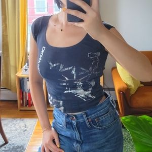 DKNY vintage y2k ruched graphic tee shirt